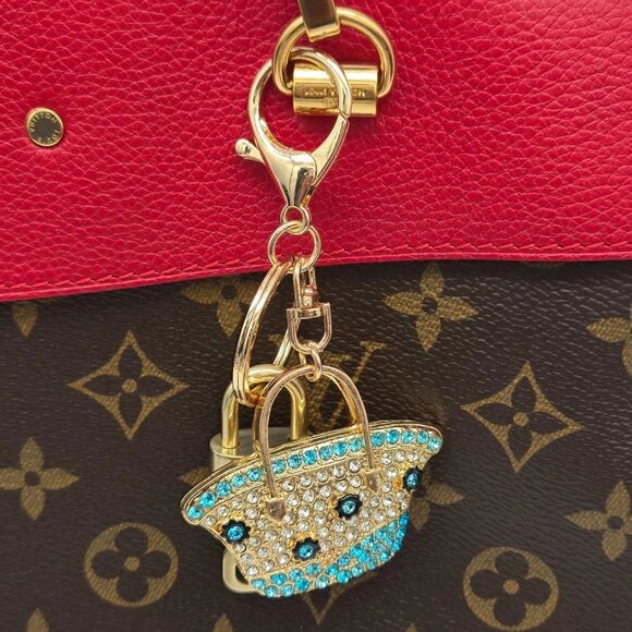 Authentic Louis Vuitton Lock & Key with unbranded Rhinestone Bag Keycharm - Picture 3 of 9